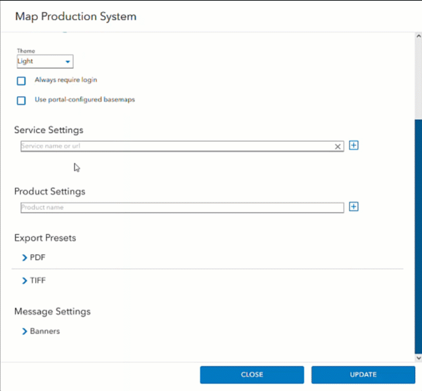 A value is provided to the Service Settings option in the MPS app settings dialog box A value is provided to the Service Settings option in the MPS app settings dialog box