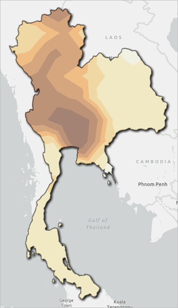 Map of air quality in Thailand Map of air quality in Thailand